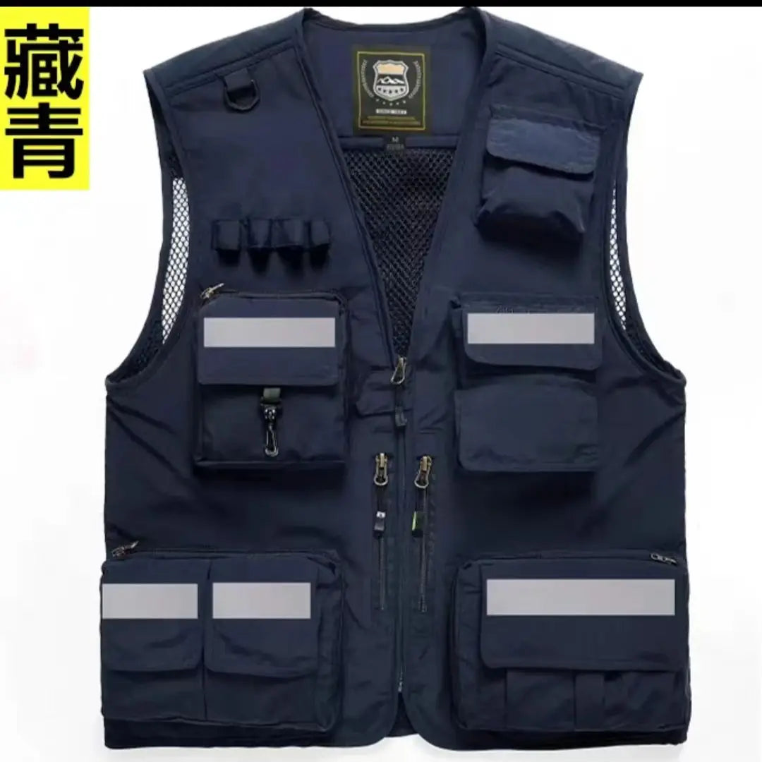 Gilet de Sécurité Réfléchissant Haute Visibilité - Veste de Travail Fluorescente pour Motocyclistes - BLACKBEARD OUTDOOR INDUSTRIES