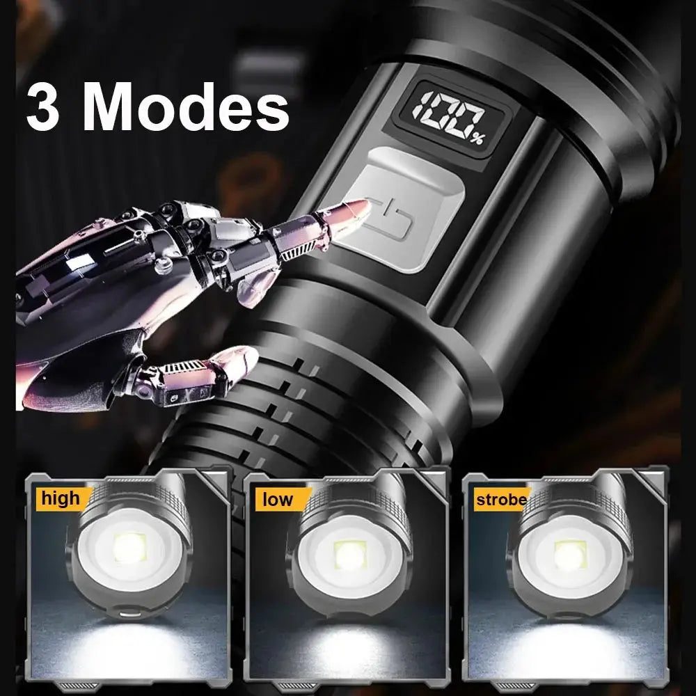 Lampe Torche LED 600LM BALDR | USB Rechargeable | Longue Portée 300m | Zoom Télescopique | Étanche | 3 Modes d’Éclairage Ma boutique
