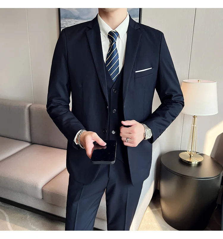 Costume Homme 3 Pièces - Élégant et Classique, Idéal pour Mariage et Événements Formels - Taille S-6XL BLACKBEARD OUTDOOR INDUSTRIES