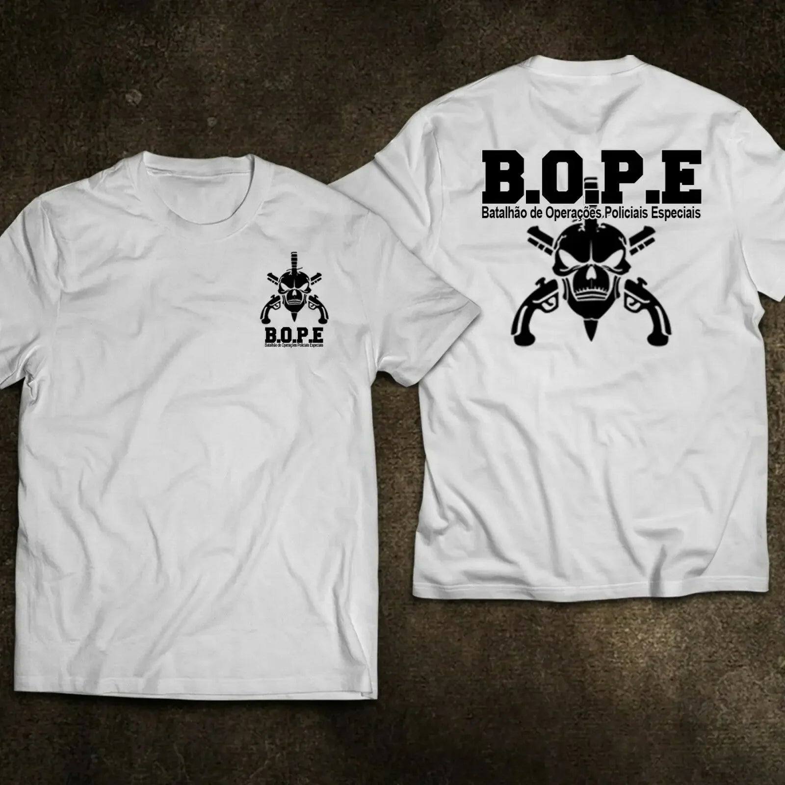 T-shirt BOPE Brésil – Force Spéciale Élite – 100% Coton, Manches Courtes, Col Rond (O-Neck) - BLACKBEARD OUTDOOR INDUSTRIES