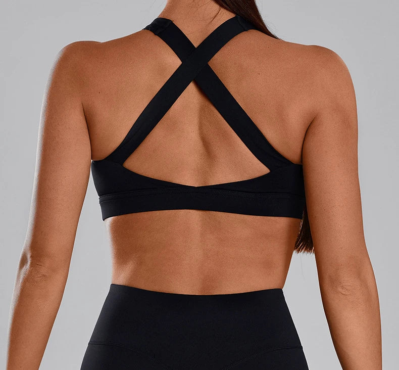 Mileegirl – Brassière de Sport Femme à Fort Maintien | Bretelles Larges & Dos Croisé | Yoga, Fitness, Running - BLACKBEARD OUTDOOR INDUSTRIES