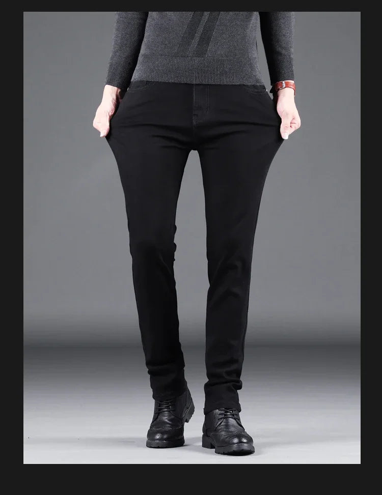 Jeans Slim Pure Black pour Homme - Élasticité, Coupe Droite, Mode Décontractée BLACKBEARD OUTDOOR INDUSTRIES