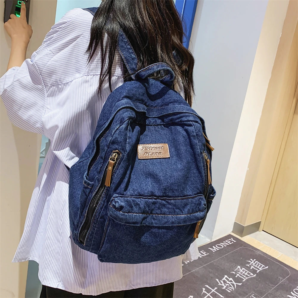 🎒 Sac à Dos en Jean Tendance – Style Denim | Grande Capacité Étudiante | Multi-Poches | Unisexe - BLACKBEARD OUTDOOR INDUSTRIES