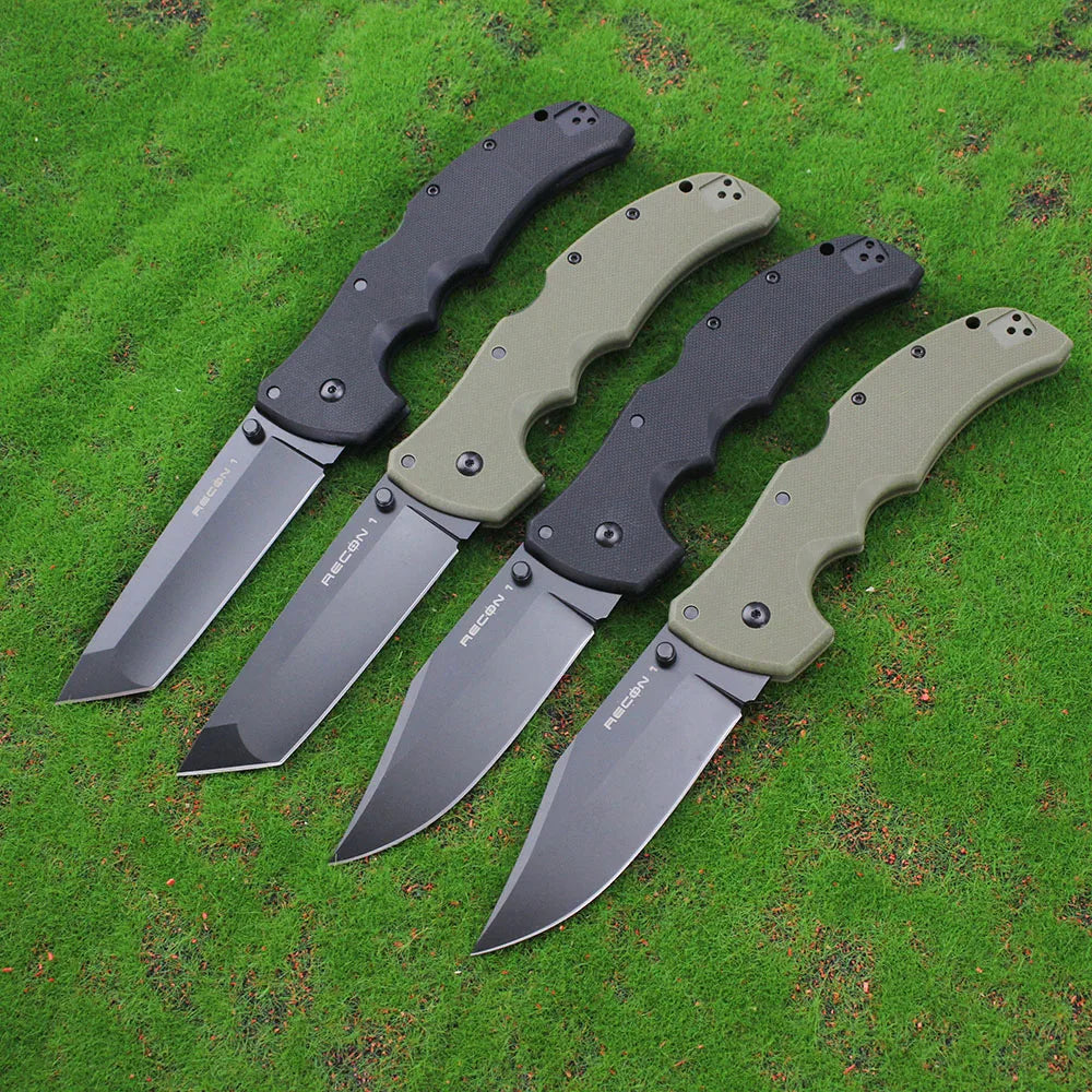 Cold RECON 1 Couteau Pliant Tactique Militaire en Acier AUS10A – Tanto, Combat, Chasse, Survie - BLACKBEARD OUTDOOR INDUSTRIES
