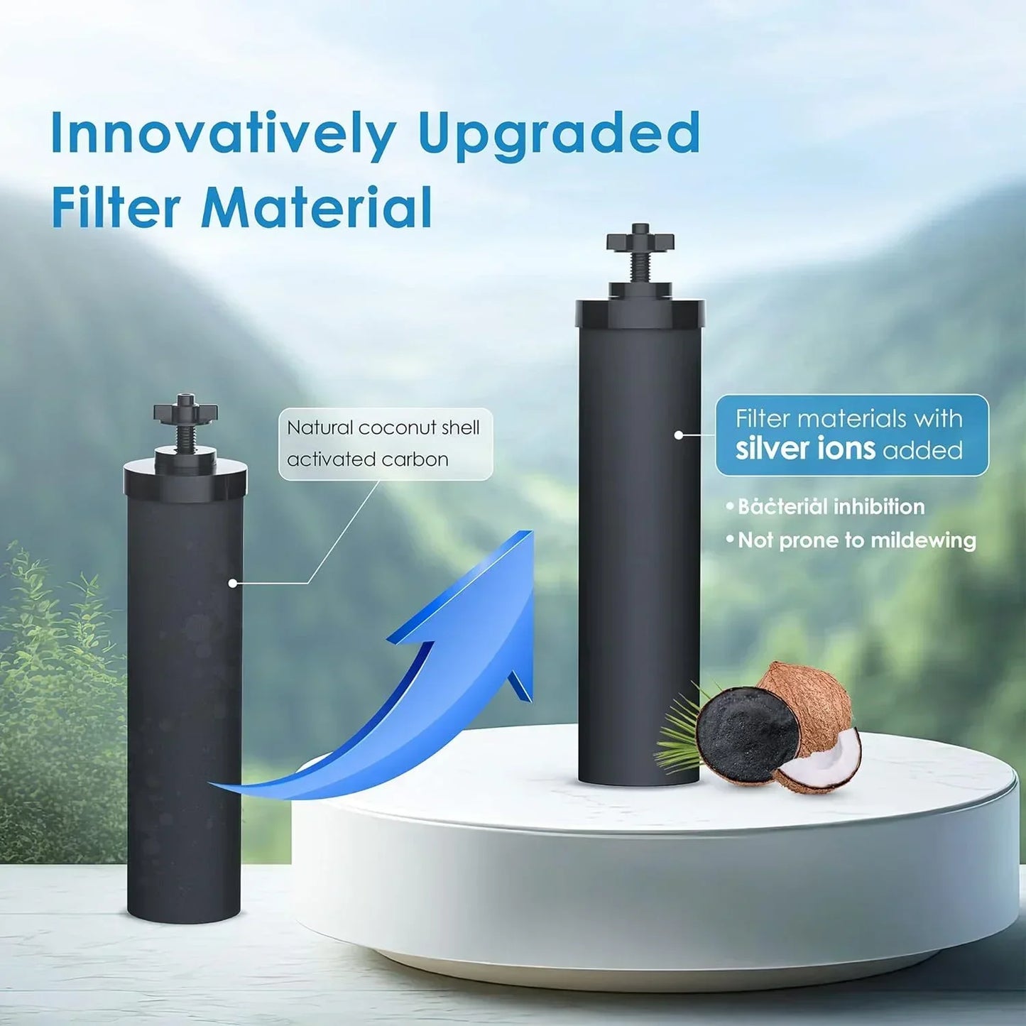 Filtres de Remplacement BB9-2 – 2 Pièces de Filtre à Charbon Actif Compatible avec le Système de Filtration d'Eau Gravity Black Berkey - BLACKBEARD OUTDOOR INDUSTRIES