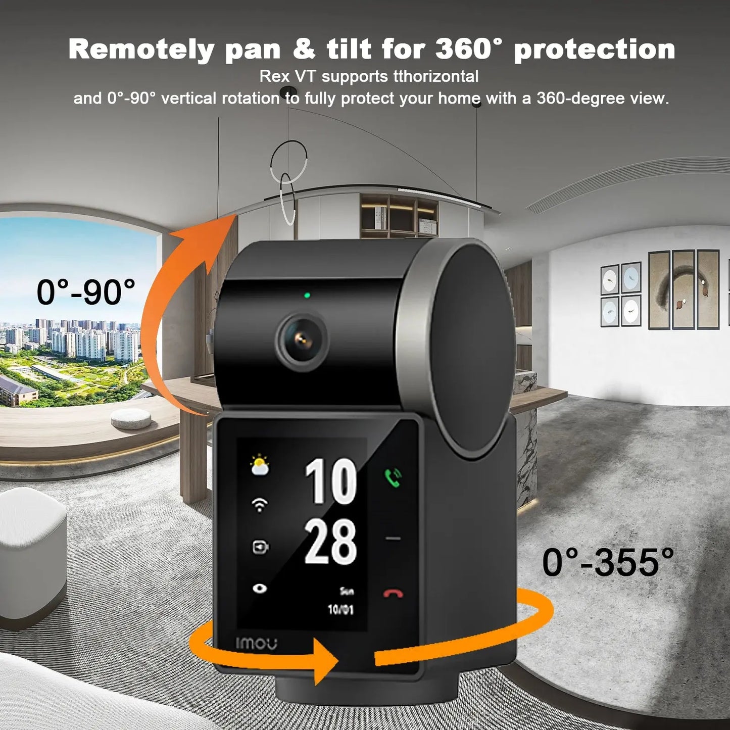 Caméra de Surveillance Intérieure IMOU REX VT – 5MP 3K avec Écran Sécurité 2,4", Détection Humaine & Animale, Audio Bidirectionnel et Vision 360° Ma boutique