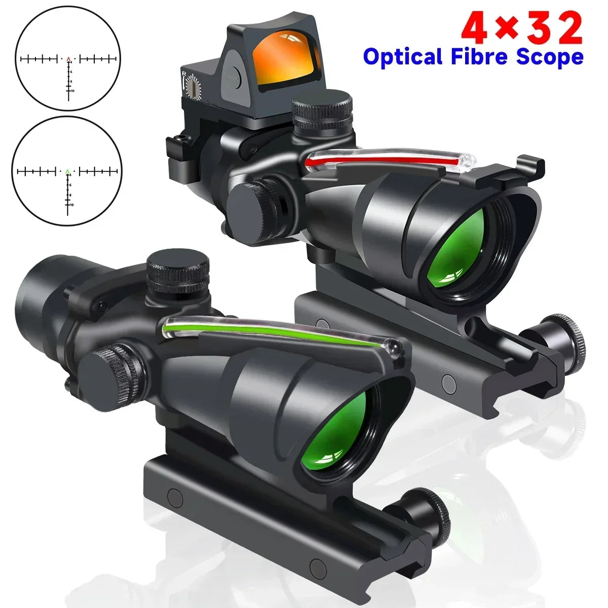 Lunette de Visée 4x32 Red Dot avec Fibre Optique - BLACKBEARD OUTDOOR INDUSTRIES