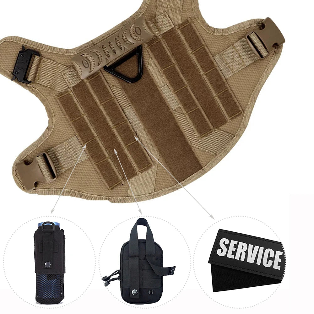 Harnais Tactique PETRAVEL pour Grand Chien – Ensemble Harnais + Collier + Laisse avec Système MOLLE Ma boutique