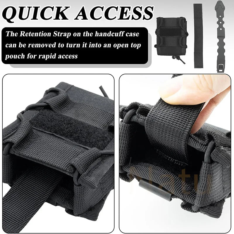Étui Tactique MOLLE pour Menottes – Pochette de Ceinture pour Menottes Asp, à Charnière, à Chaîne et Rigides – Accessoire de Police, Chasse et Activités Extérieures BLACKBEARD OUTDOOR INDUSTRIES
