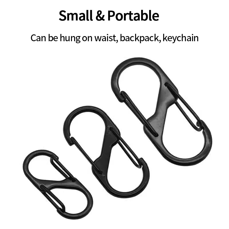 5PCS Mousquetons Tactiques en S – Mini Clip Aluminium Anti-Vol pour Camping & Randonnée - BLACKBEARD OUTDOOR INDUSTRIES