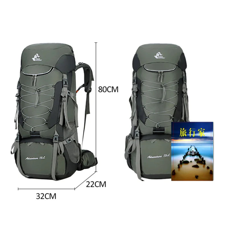 Sac à Dos de Camping 75L - Avec Housse de Pluie - Randonnée, Escalade, Trekking - Unisexe - BLACKBEARD OUTDOOR INDUSTRIES