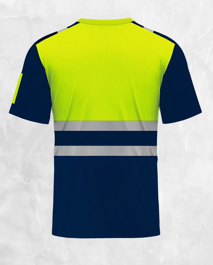 T-shirt de Sécurité Haute Visibilité – Été Respirant & Séchage Rapide Manches Courtes | Tissu Réfléchissant | Polyester Léger | Tailles L à XXXL - BLACKBEARD OUTDOOR INDUSTRIES