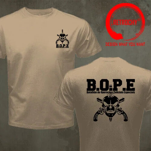 Brazil BOPE Elite Special Force T Shirt Black Beige White Cotton O-Neck Summer Short Sleeve Casual Mens T-shirt Plus Size S-6XL - BLACKBEARD OUTDOOR INDUSTRIES