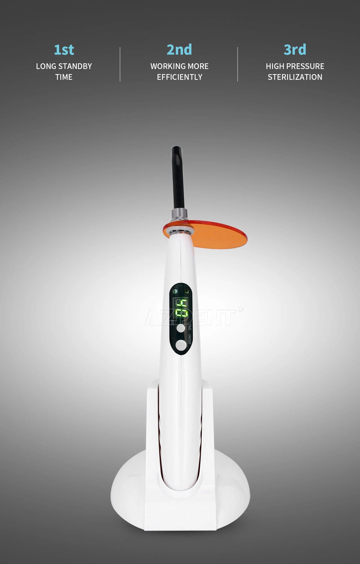Lampe à Photopolymériser Sans Fil – AZDENT | LED Haute Puissance 1200–1500 mW/cm² Ma boutique