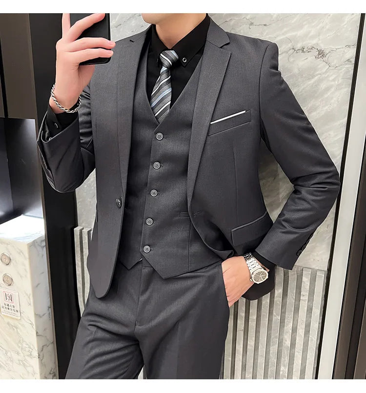 Costume Homme 3 Pièces - Élégant et Classique, Idéal pour Mariage et Événements Formels - Taille S-6XL BLACKBEARD OUTDOOR INDUSTRIES