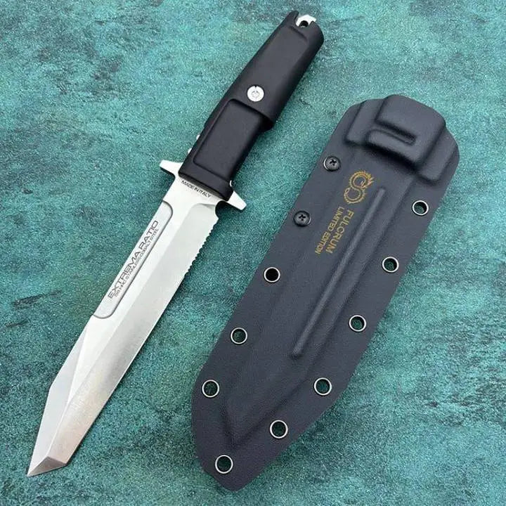EX Fulcrum Couteau Tactique Outdoor – Lame Fixe en Acier Haute Dureté avec Étui - BLACKBEARD OUTDOOR INDUSTRIES