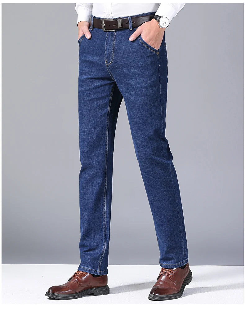 Jean Homme Fashion Business – Jean Slim Stretch Classique, Pantalon Casual – Denim Noir et Bleu BLACKBEARD OUTDOOR INDUSTRIES