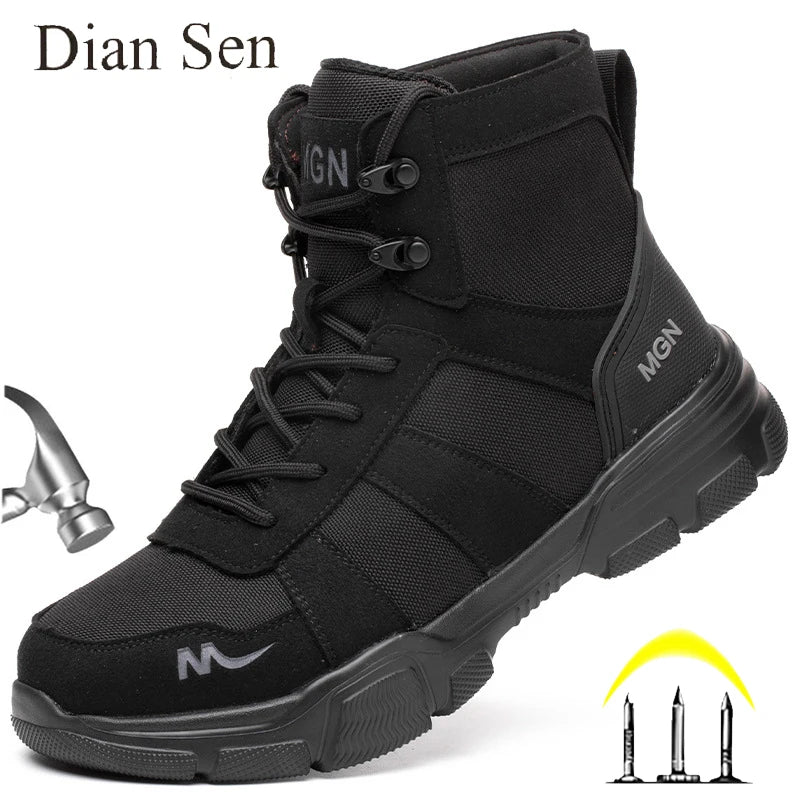 Bottes de Travail Indestructibles - Chaussures de Sécurité avec Embout en Acier, Résistantes aux Piqûres, Antidérapantes, pour Hommes et Femmes, Bottes Tactiques - BLACKBEARD OUTDOOR INDUSTRIES