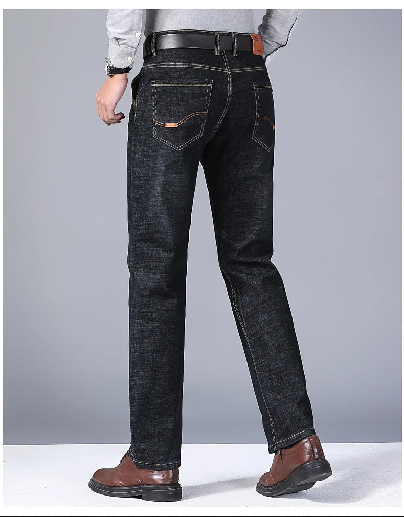 Jean Homme Fashion Business – Jean Slim Stretch Classique, Pantalon Casual – Denim Noir et Bleu BLACKBEARD OUTDOOR INDUSTRIES