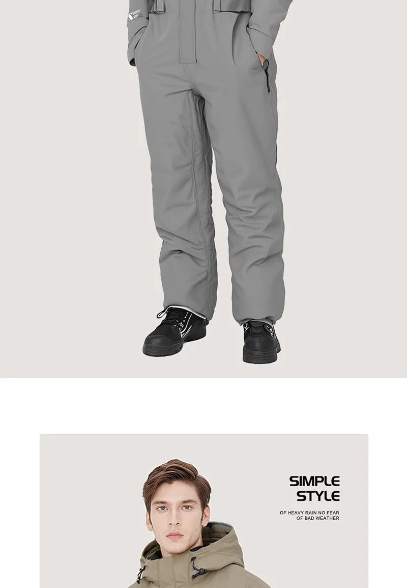 Motorcycle Riding Winter Coldproof Clothing Winter Fashion Waist Designwarm Cotton Jumpsuit Thickened Waterproof Snowmobile Suit BLACKBEARD OUTDOOR INDUSTRIES