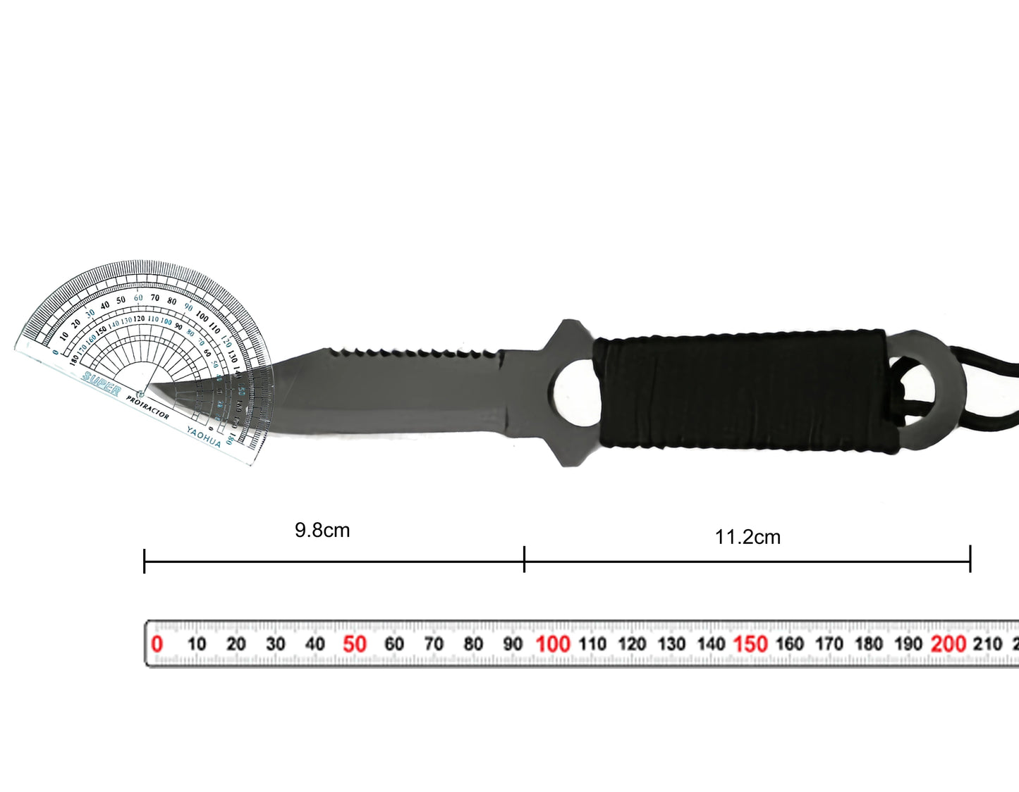 Couteau Tactique de Haute Dureté – Couteau Fixe de Terrain avec Lame en Acier Inoxydable, Poignée Ergonomique et Étui ABS BLACKBEARD OUTDOOR INDUSTRIES