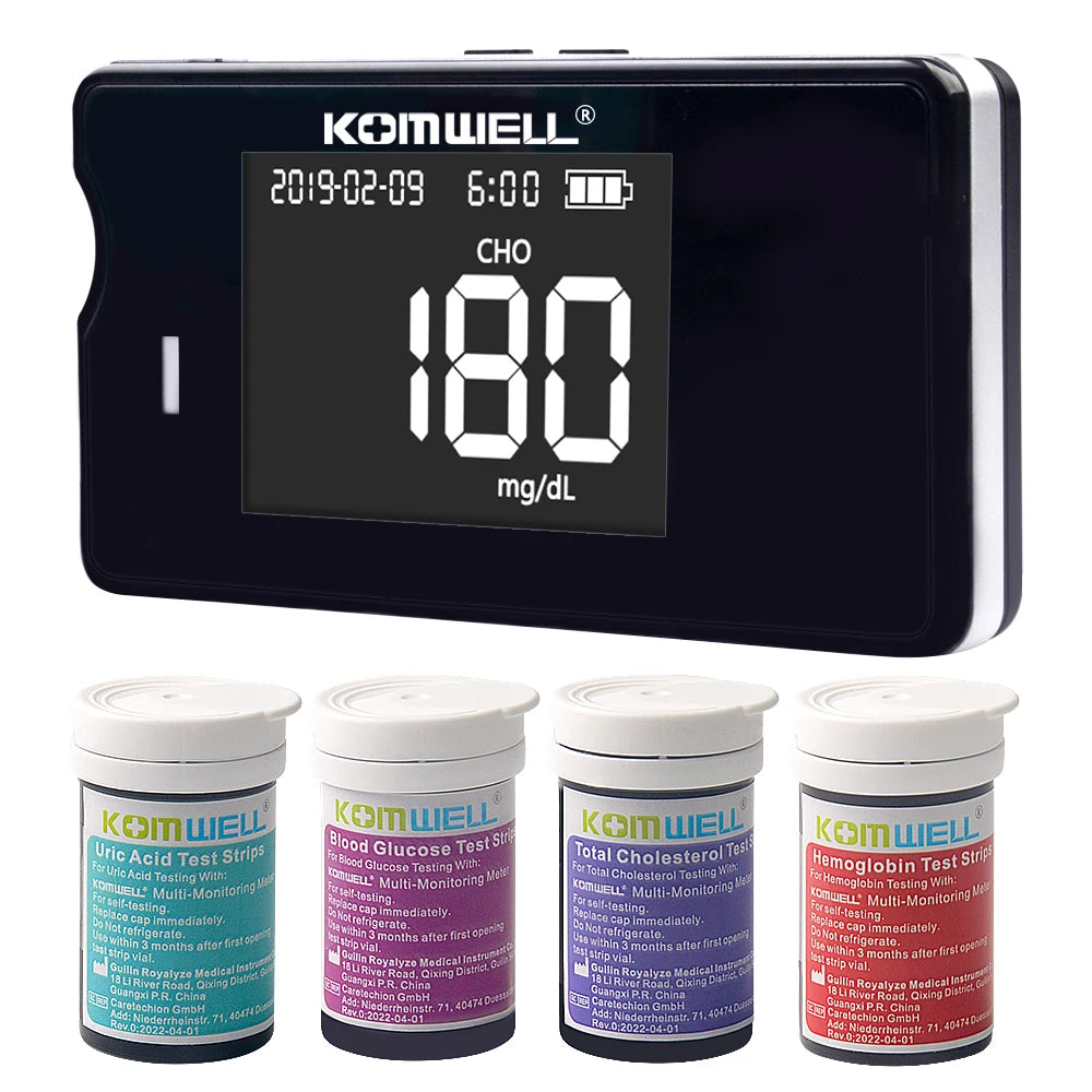 Kit de Test Médical Multifonction 4 en 1 - Cholestérol, Acide Urique, Glucose Sanguin & Hémoglobine BLACKBEARD OUTDOOR INDUSTRIES
