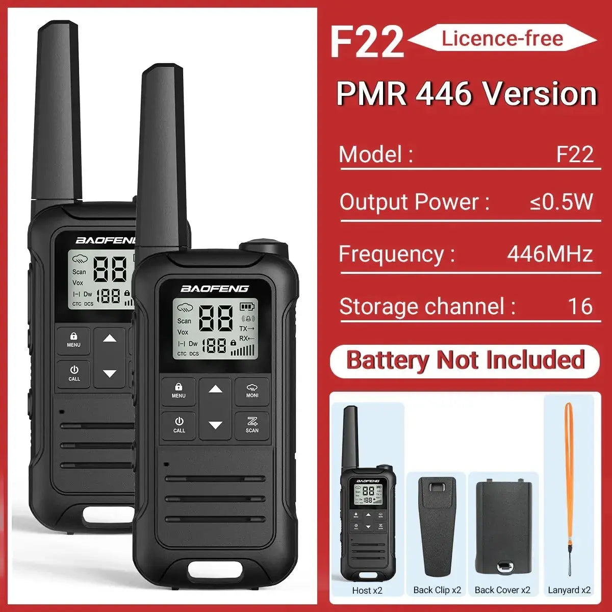 Baofeng F22 - Talkie-Walkie Portable PMR/FRS - Longue Portée et Multifonctions Ma boutique