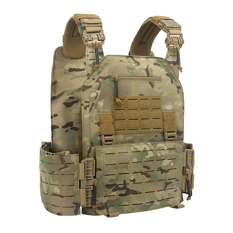Gilet de Combat 6094 Tactique - Gilet Détachable Rapide avec Système Laser Cut et Porte-Plaque de Protection - Équipement Tactique Noir BLACKBEARD OUTDOOR INDUSTRIES