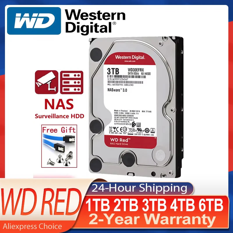 Western Digital WD Red 1TB 2TB 3TB 4TB 6TB NAS 3.5" Internal Hard Drive SATA 6Gb/s Ma boutique