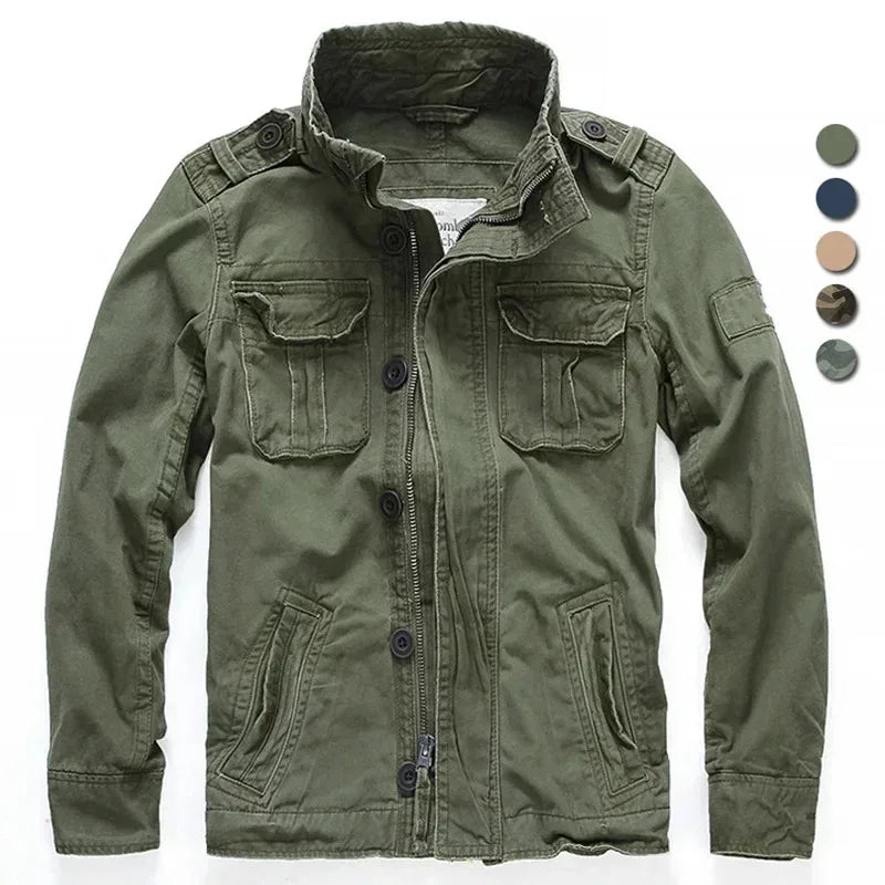 Veste Homme M65 Denim Rétro – Cargo Multi Poches – Style Militaire Outdoor Casual - BLACKBEARD OUTDOOR INDUSTRIES