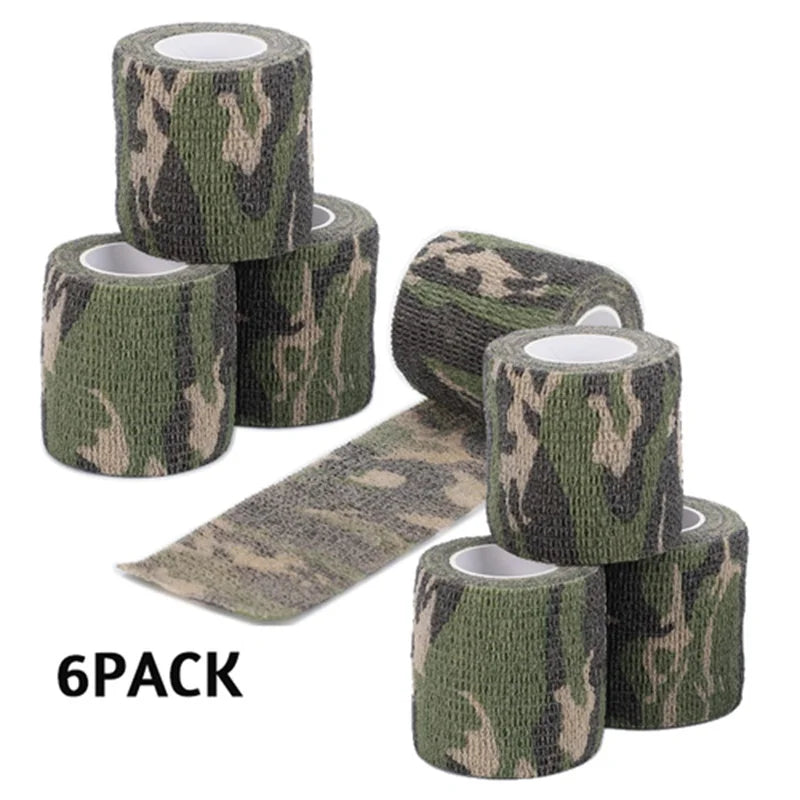 Lot de 6 Rouleaux de Bandes de Kinésiologie Camouflage – Bande Élastique de Soutien pour Coude et Genou - BLACKBEARD OUTDOOR INDUSTRIES