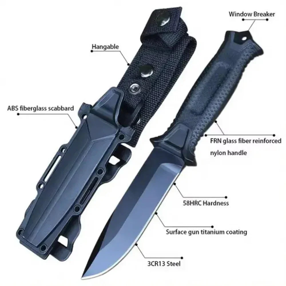 Couteau de Survie Outdoor en Acier Inoxydable D2 – Portable, Tactique, Randonnée - BLACKBEARD OUTDOOR INDUSTRIES