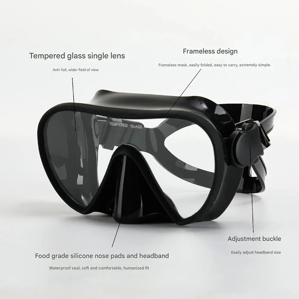 JoyMaySun Masque de Plongée Frameless avec Tuba – Set de Snorkeling Ultra Léger et Compact - BLACKBEARD OUTDOOR INDUSTRIES