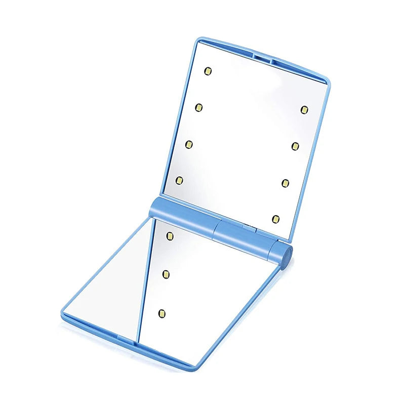 Miroir de Maquillage Pliable avec 8 LED – Compact et Portable - BLACKBEARD OUTDOOR INDUSTRIES
