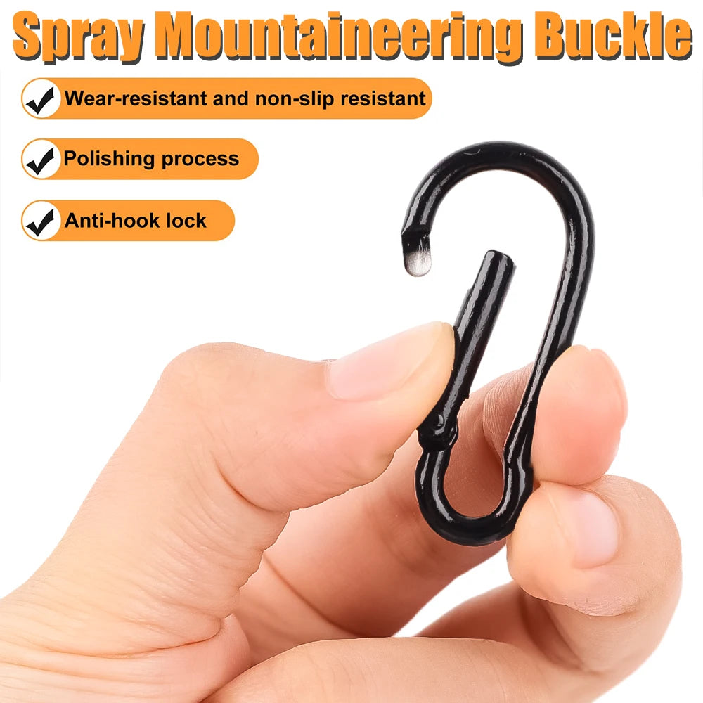 Mini Mousqueton en Alliage d'Aluminium – Lot de 10/50 pièces | Clip D-Type Pratique et Résistant pour Clés, Camping et Outdoor - BLACKBEARD OUTDOOR INDUSTRIES