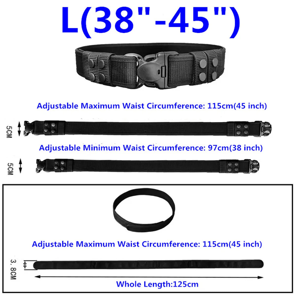 Ceinture Tactique Homme 1.97" en Nylon – Ceinture de Sécurité et de Service avec Boucle POM, Ceinture de Chasse et d'Utilité, Ceinture Polyvalente pour Activités Tactiques et Sécurité BLACKBEARD OUTDOOR INDUSTRIES