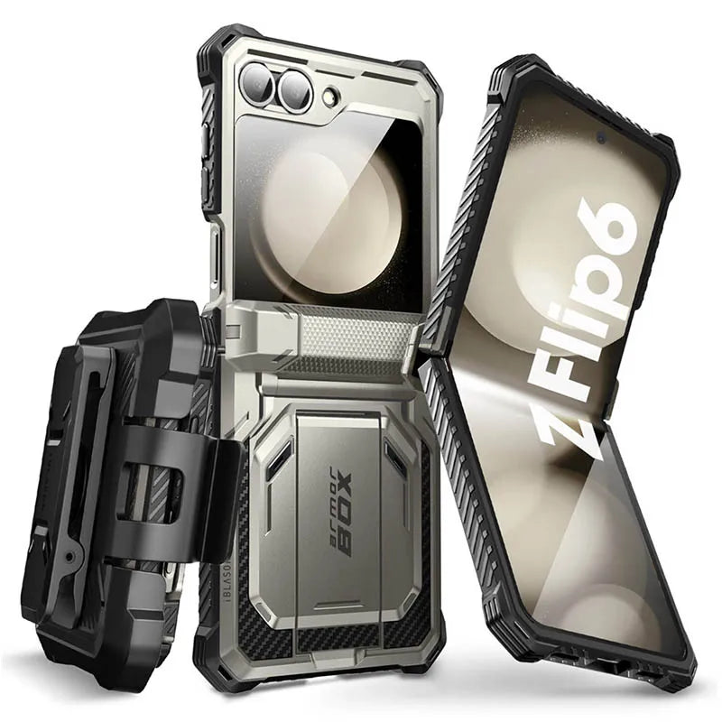 I-BLASON For Samsung Galaxy Z Flip 7 FE/6/5 Case Armorbox Full-Body Military Protection Phone Case with Screen Protector & Stand BLACKBEARD OUTDOOR INDUSTRIES