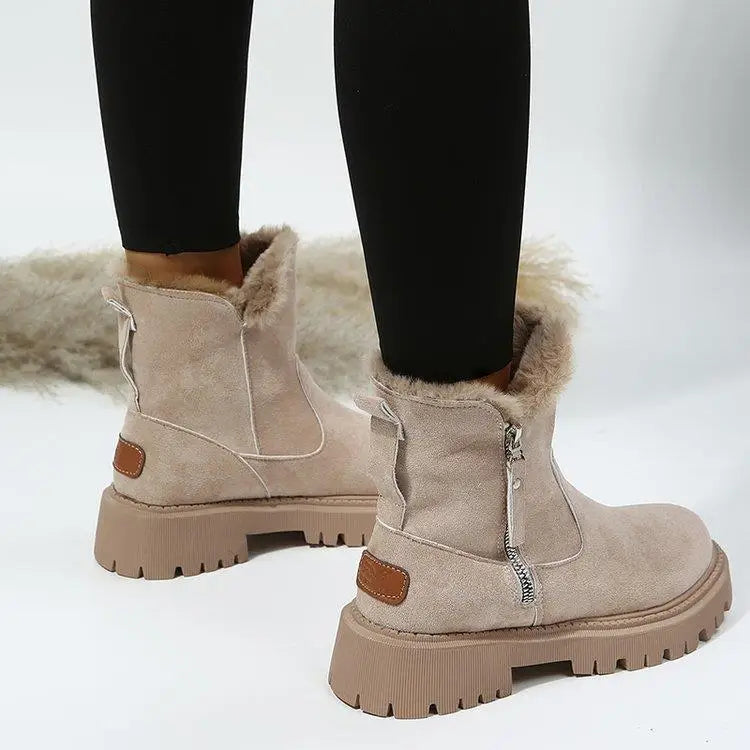 Bottes d'Hiver Femme 2024 - Bottes de Neige à Fourrure, Mi-Mollet, Imperméables et Chaudes, Bottes de Randonnée Extérieures pour Femme - BLACKBEARD OUTDOOR INDUSTRIES