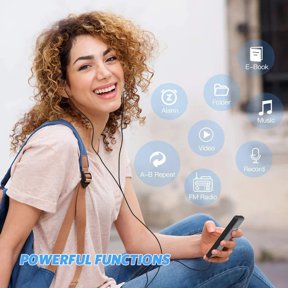 Lecteur MP3 Portable HiFi P3 avec Écran TFT 1,8’’ Bluetooth 5.4 | Haut-parleur intégré | Lecture Vidéo | Radio FM | Enregistreur Vocal | Lecteur E-Book - BLACKBEARD OUTDOOR INDUSTRIES