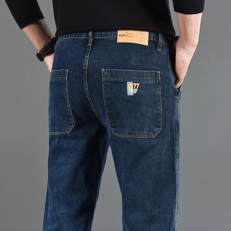 Jean Slim Fit Homme Style Coréen - Pantalon en Denim Élastique Gris Taille Moyenne BLACKBEARD OUTDOOR INDUSTRIES