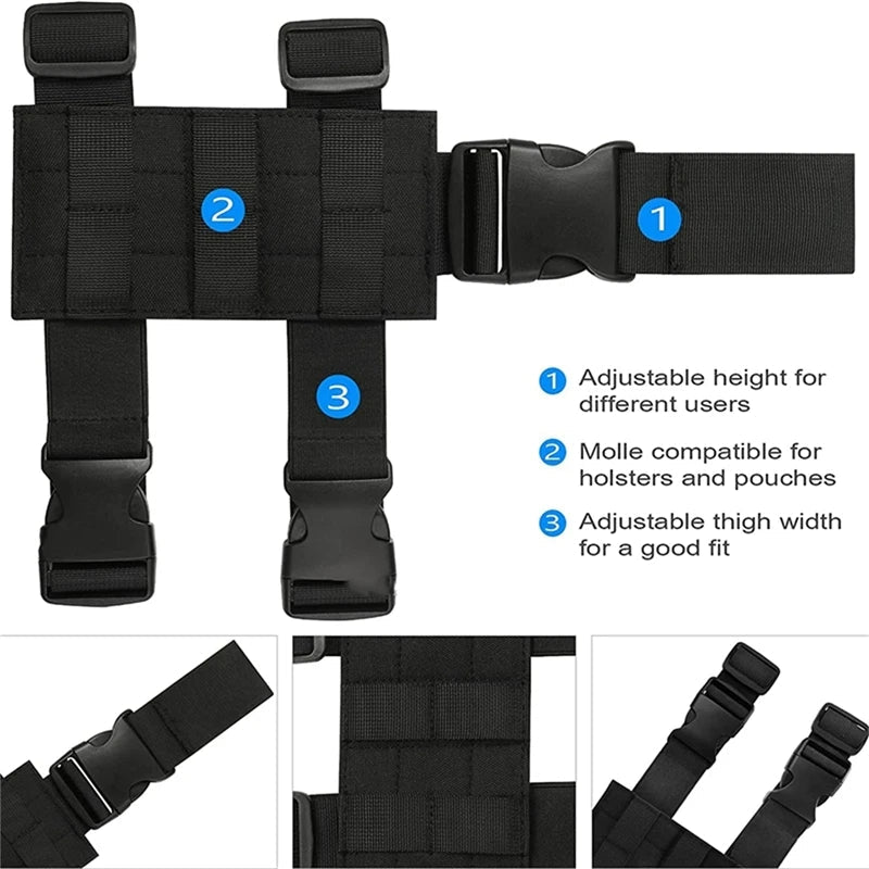 Holster de Cuisse MOLLE Universel – Plateforme de Support Tactique pour Pistolet, Réglable, Idéal pour Chasse, Paintball et Activités de Terrain BLACKBEARD OUTDOOR INDUSTRIES