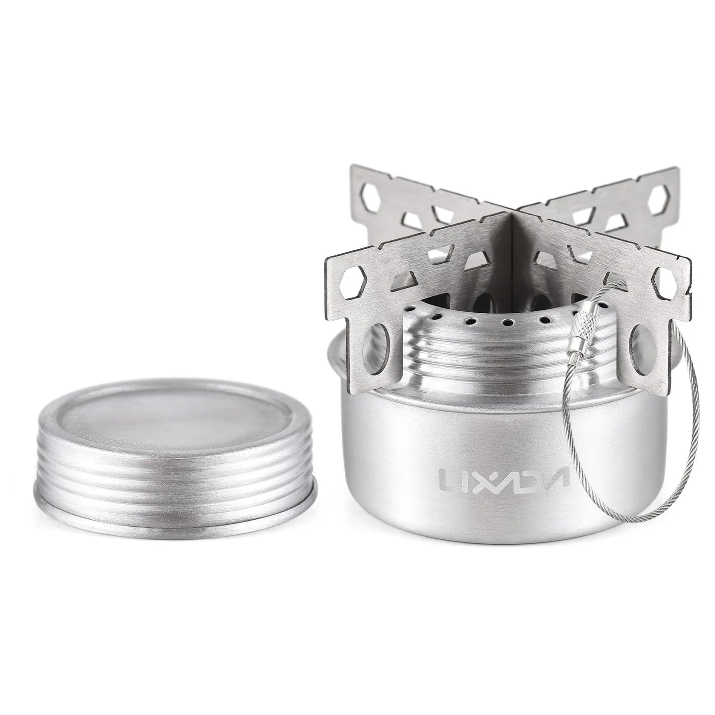 Réchaud à alcool mini en alliage d'aluminium LIXADA avec couvercle et support croisé - BLACKBEARD OUTDOOR INDUSTRIES