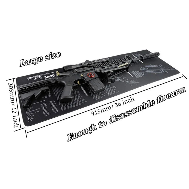 Tapis de Nettoyage pour Arme – Tapis d'Armurier avec Schéma Technique | CLUSGO - BLACKBEARD OUTDOOR INDUSTRIES