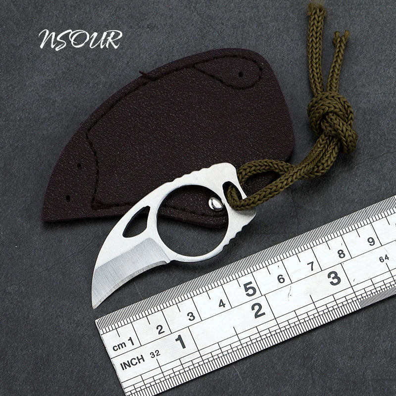 Couteau Pendentif de Self-Défense en Acier Inoxydable - Couteau Fixe Portable pour Outdoor, Survival, et Autodéfense - BLACKBEARD OUTDOOR INDUSTRIES