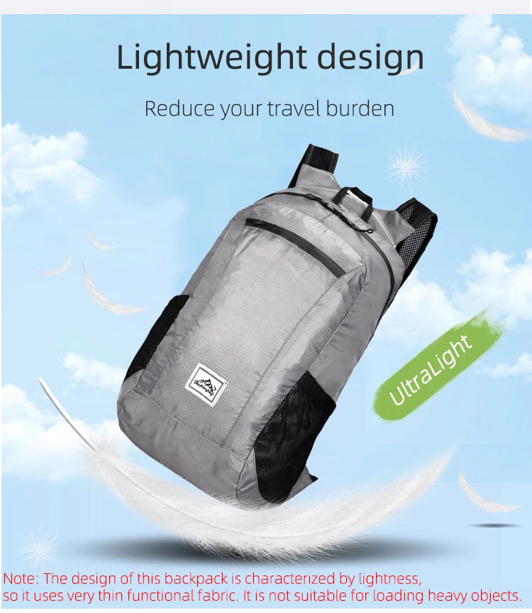 Sac à Dos Pliable 18L Ultra-Léger – Sac de Voyage, Randonnée, Cyclisme et Escalade - BLACKBEARD OUTDOOR INDUSTRIES