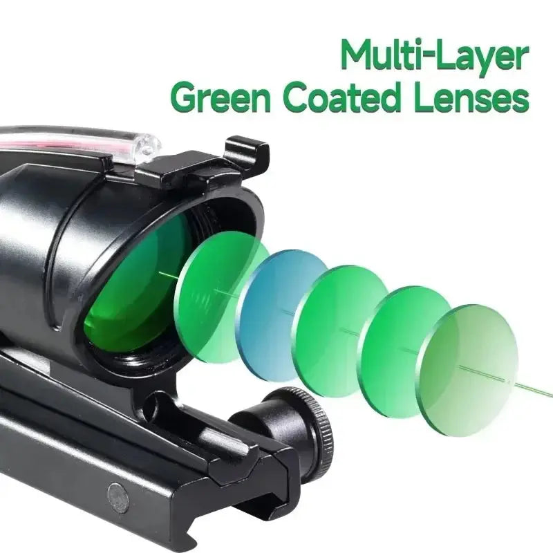 Lunette de Tir 4x32 avec Point Rouge – Optique à Fibre Réelle, Réticule Éclairé Vert et Rouge pour Rail 20mm Ma boutique
