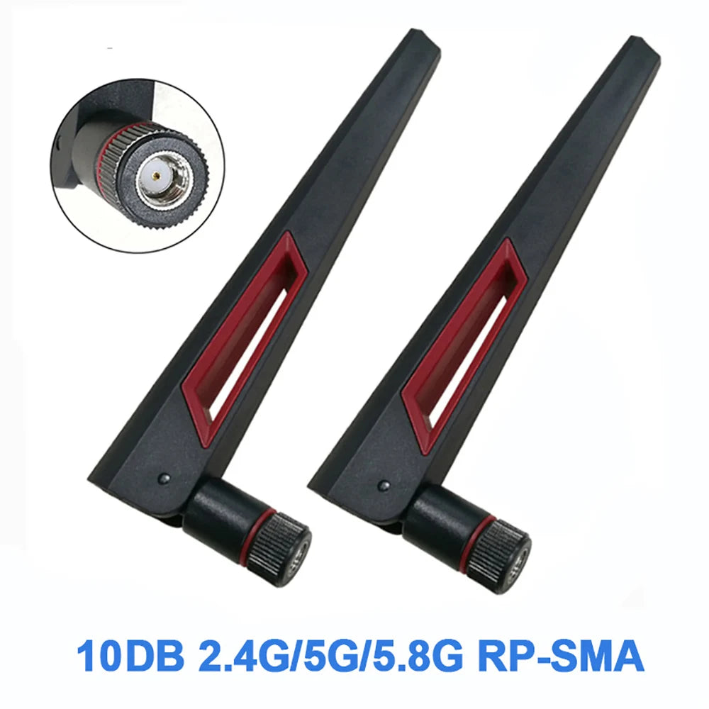 Antenne WiFi 10dBi Haute Performance | Double Bande 2.4Ghz / 5Ghz / 5.8Ghz | Connecteur RP-SMA ou SMA Male – 19.5 cm - BLACKBEARD OUTDOOR INDUSTRIES