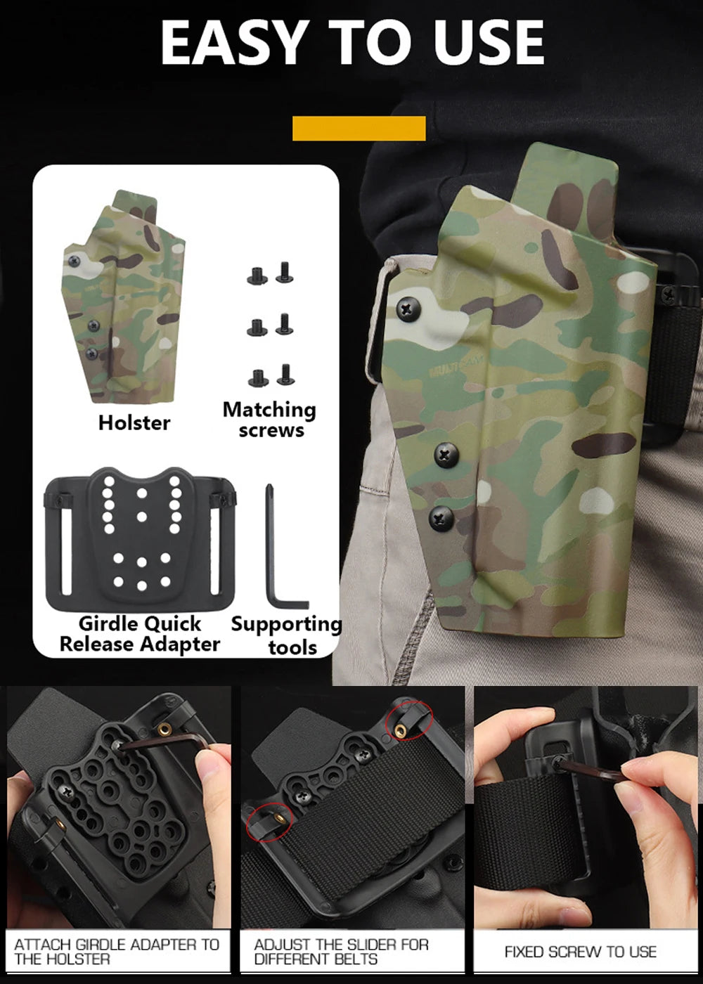Holster Tactique kydex pour Pistolet – Compatible TTI 2011 COMBAT MASTER – - BLACKBEARD OUTDOOR INDUSTRIES
