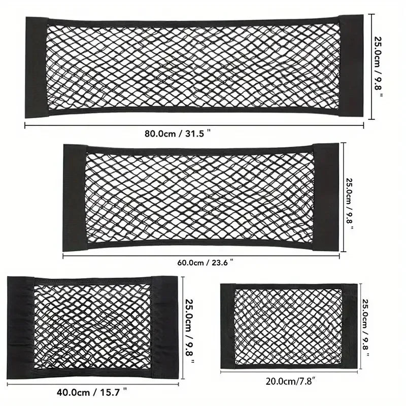 Filet de Rangement Universel Double Maille pour Coffre de Voiture – Anti-Glisse, Fixation Extincteur, Organisation Multi-Usage - BLACKBEARD OUTDOOR INDUSTRIES