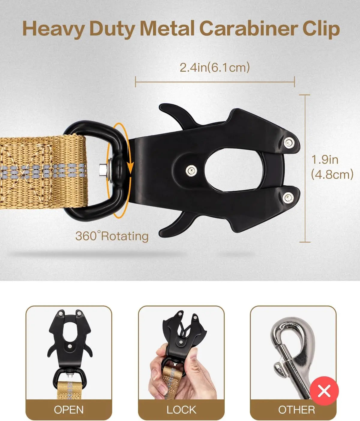 Laisse Tactique Élastique Réfléchissante avec Amortisseur de Chocs et Ceinture de Sécurité – Spécial Grands Chiens Ma boutique